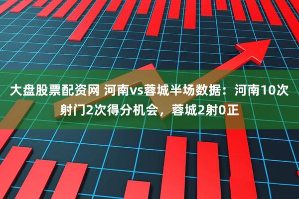 大盘股票配资网 河南vs蓉城半场数据：河南10次射门2次得分机会，蓉城2射0正